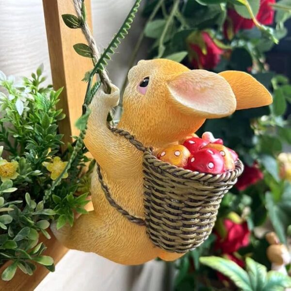 Cute Resin Climbing Bunny for Garden Decor