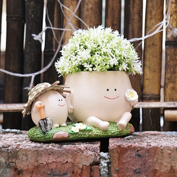 Smiley Mother Baby Planter