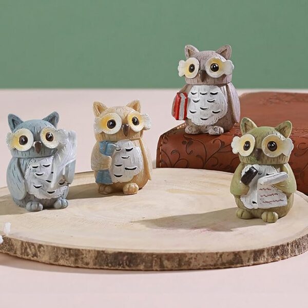 Miniature Owl Pack of 4 for Home Decor