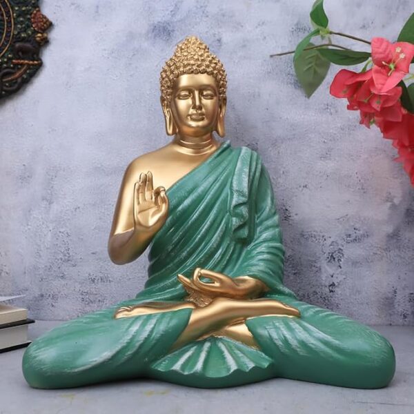 Buddha Statue for Home Decor (Sea Green)