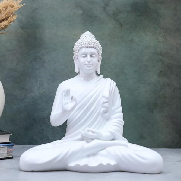 14 inch Buddha for Home Decor (White)