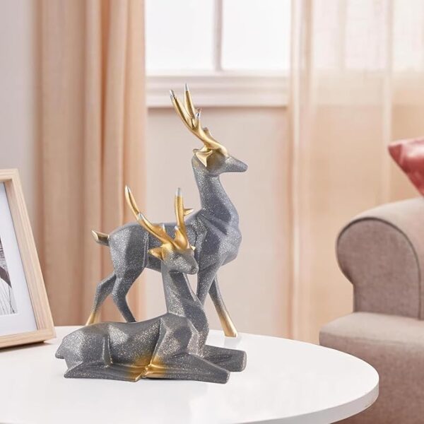 Deer Home Decor Showpiece (Grey)