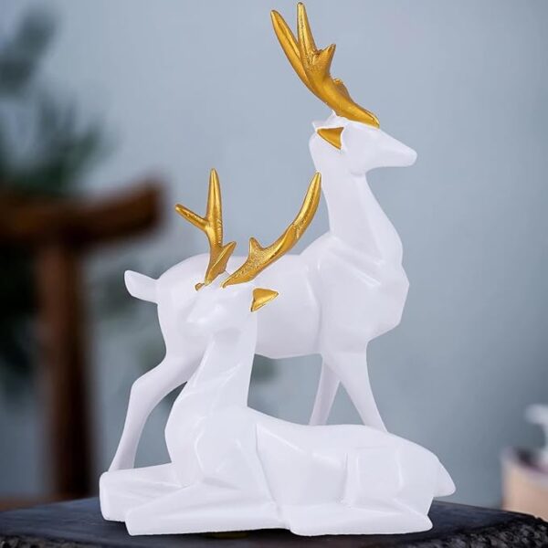 Deer Home Decor Showpiece (White)