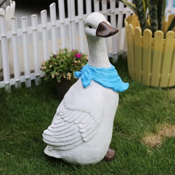 Duck with blue scarf for Garden Decor