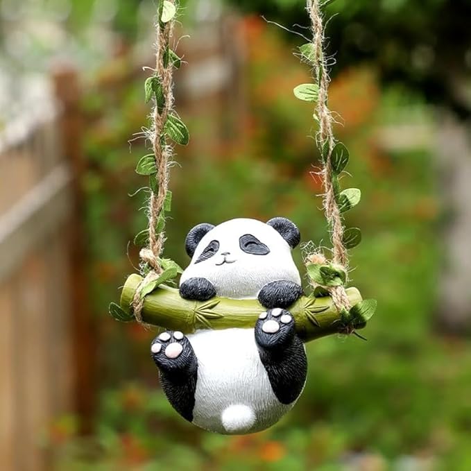 1 Hanging Cute Panda Swing Hanging Decor - Image 1